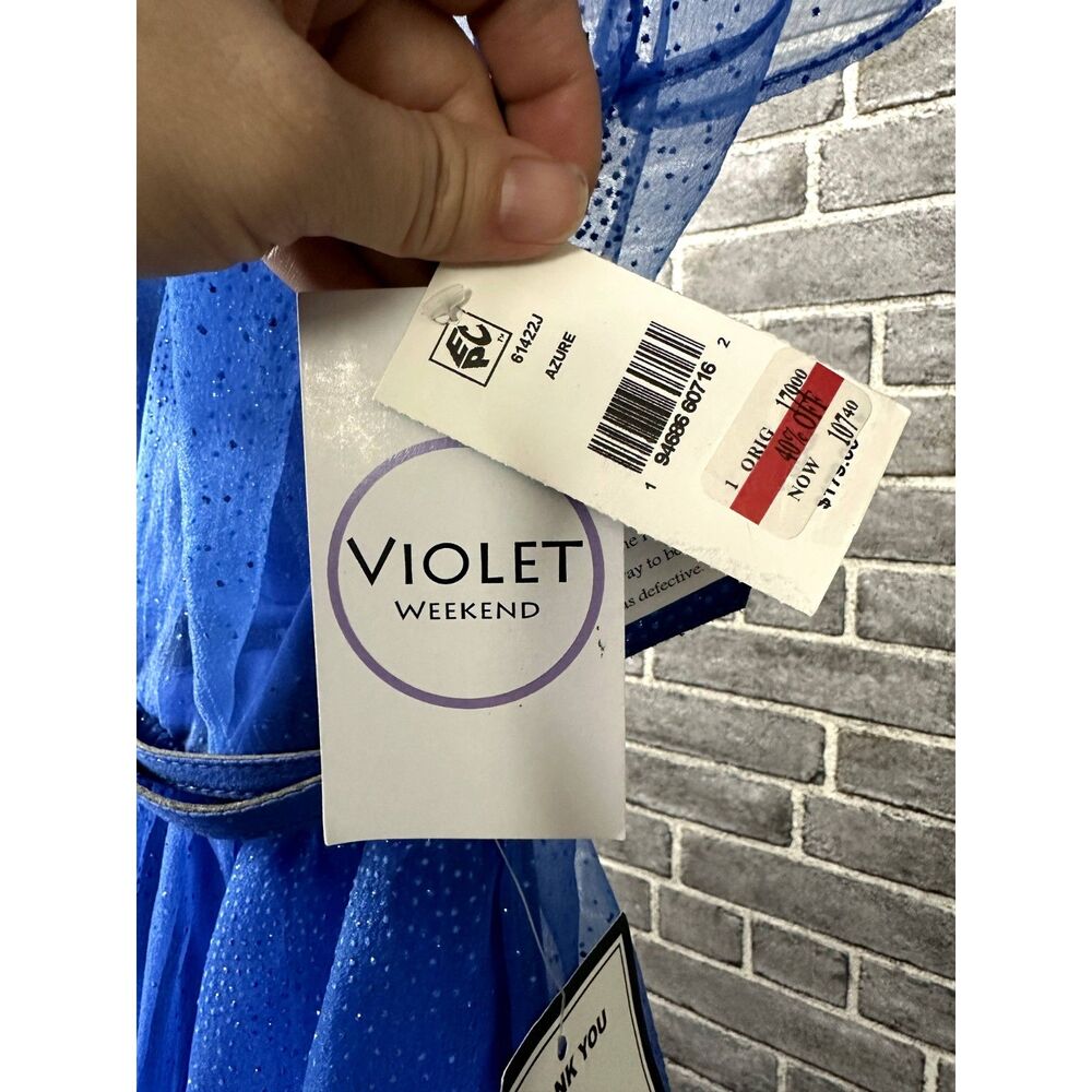 Violet Weekend Belted Sparkling Ballgown in Azure. Size 5/6. NWT (MSRP $179) - Picture 9 of 10
